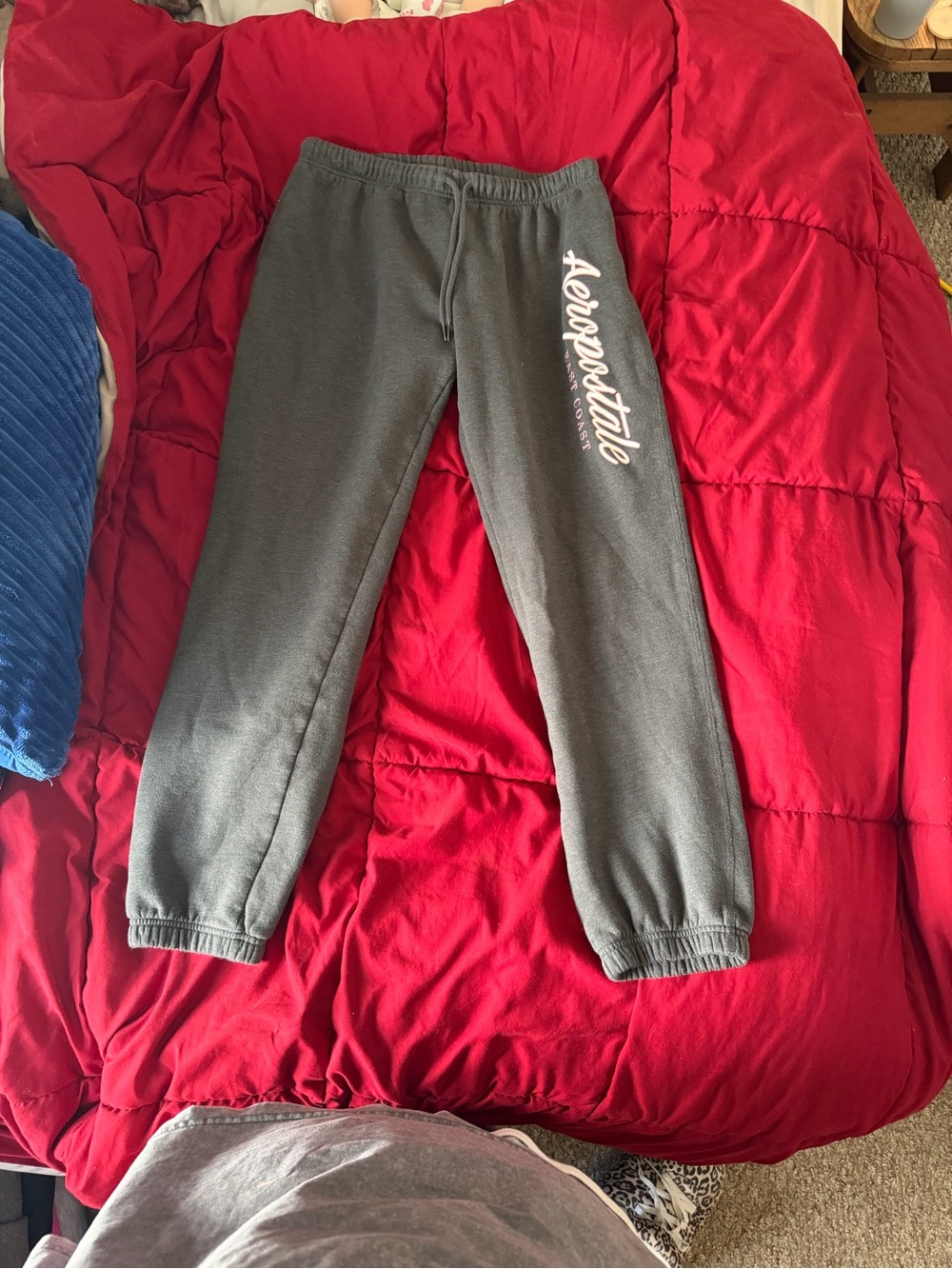 Aeropostale Kids Charcoal Gray Jogger Sweatpants with Side Logo